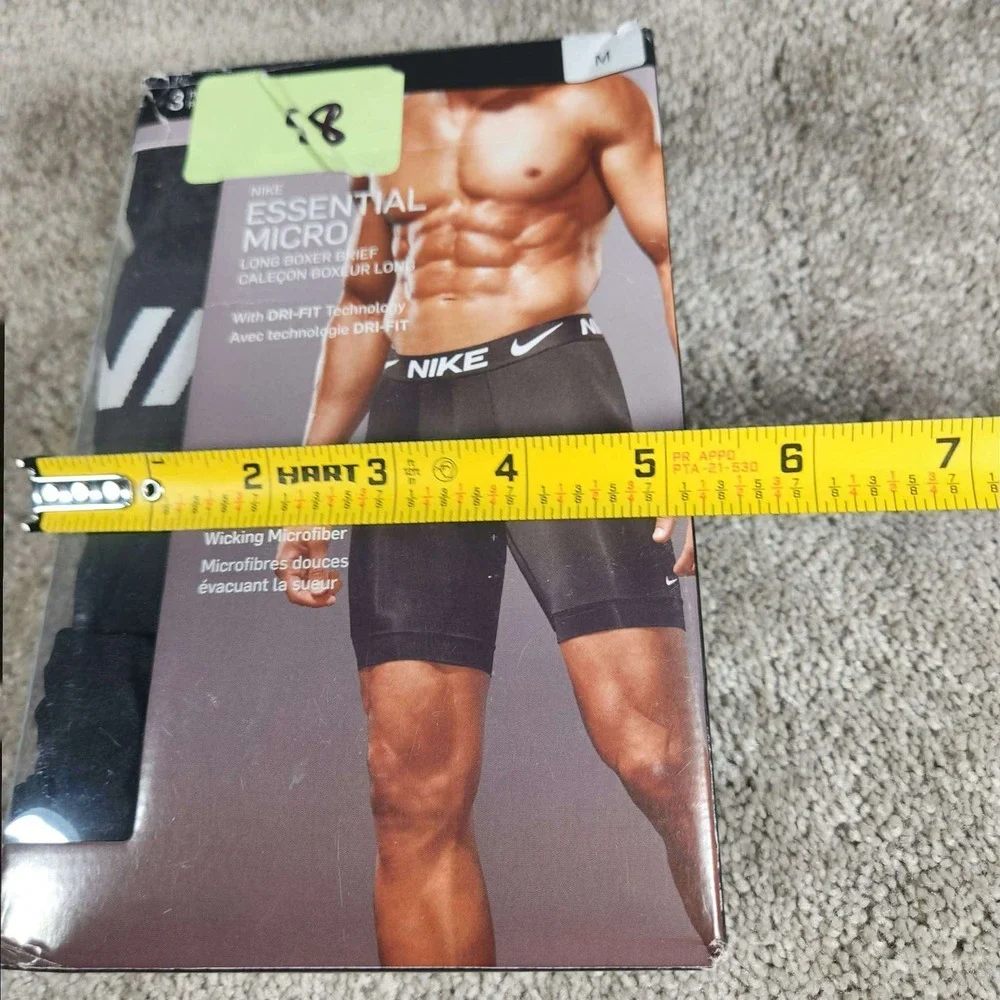 Nike Essential Micro Long Boxer Brief 3 Pack Black Mens Medium